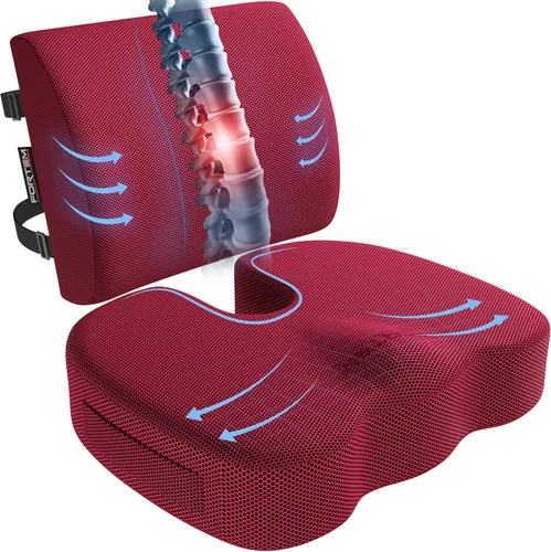 Miniatura 12 de FORTEM Cojín para Silla de Oficina, Cojín para Silla de Oficina, Almohada de Apoyo Lumbar para Silla de Oficina, Espuma Viscoelástica para Aliviar