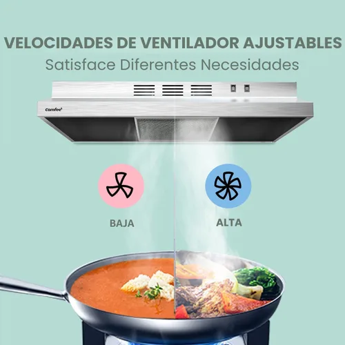 Miniatura 10 de Comfee CVU30W2AST Campana extractora de 30 pulgadas con conducto/sin conducto, campana de ventilación duradera de acero inoxidable para debajo
