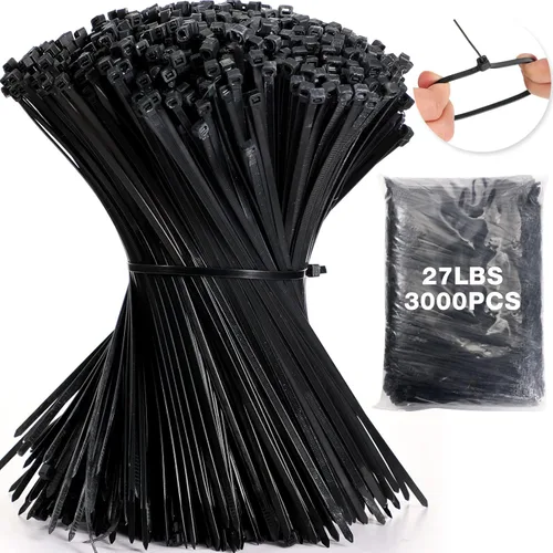 Miniatura 11 de 3000 piezas bridas para cables resistentes a granel, bridas de nailon autobloqueantes para plantas, jardinería, agricultura, rejilla, valla de pared