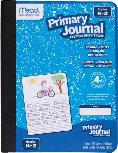 Miniatura 9 de Mead Diario Primario, Paquete de 4, Media Página Rayada, Grados K-2, 7-1/2" x 9-3/4", 100 Hojas por Diario, Colores Surtidos (610051-ECM)