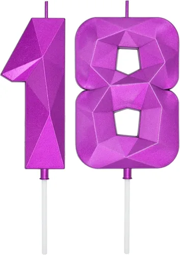 Miniatura 163 de DERVENTA Velas de cumpleaños con números grandes, 3D, color rosa, 3.7 pulgadas, decoración para tartas de fiesta, 1 pieza (número 3 rosa)