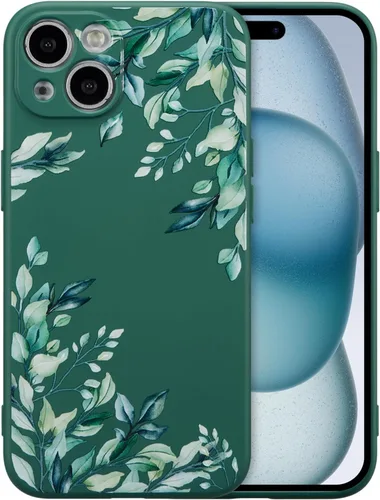 Miniatura 104 de RALEAVO Funda Floral para iPhone 12, Cubierta de Silicona Líquida con Bonito Patrón de Rama de Flores para Niñas y Mujeres, Funda Protectora de Goma