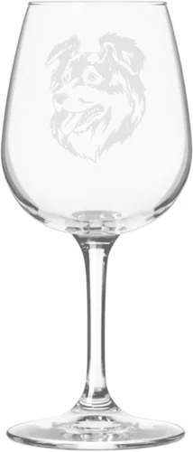 Miniatura 302 de Copa de vino de 12.75 onzas con diseño de perro grabado