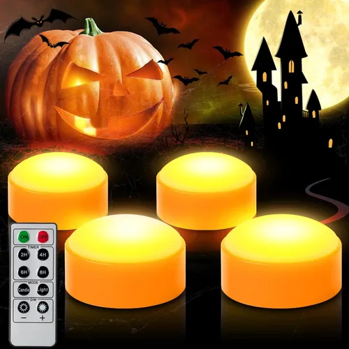 Miniatura 9 de 12 velas votivas LED sin llama parpadeantes con control remoto y luz que cambia de color, funciona con pilas, vela falsa LED para exteriores, Votivo