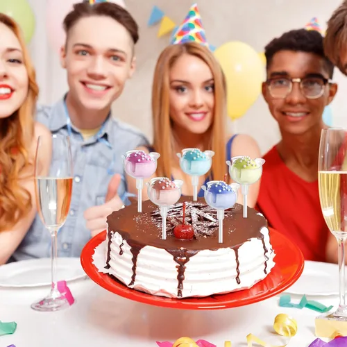 Miniatura 7 de Beavorty 60 piezas de soporte de chocolate transparente para taza de caramelo, base de ramo de chocolate, bandeja de chocolate redonda de plástico