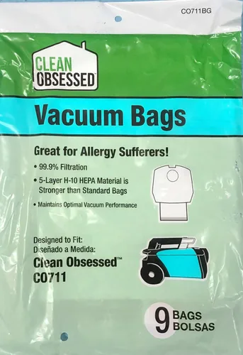 Miniatura 2 de Clean Obsessed Paquete de 9 bolsas de micro vacío para aspiradora de recipiente CO711