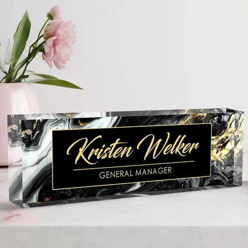 Miniatura 42 de Placa de Nombre Personalizada a Criterio, Placa de Escritorio de Acrílico, Decoración de Oficina para Mujeres y Hombres, Regalos de Agradecimiento