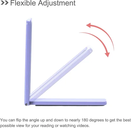 Miniatura 3 de uxcell Soporte delgado para teléfono celular, soporte de escritorio horizontal y vertical, soporte plegable para teléfono para la mayoría de Púrpura