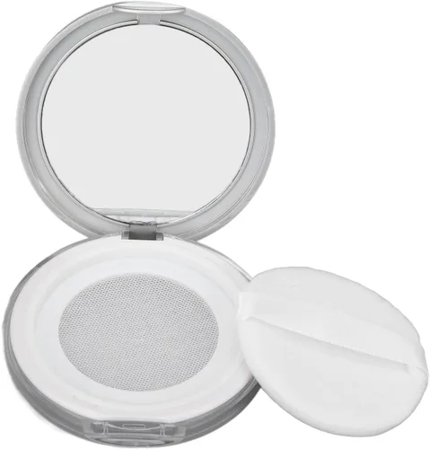 Caja de polvo suelta, contenedor de polvo recargable vacío de 0.11 oz, estuche portátil de polvo con espejo de soplado de polvo y tamiz de red