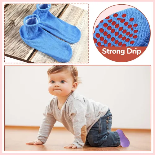 Miniatura 2 de 7 pares de calcetines antideslizantes para niños y niñas pequeños