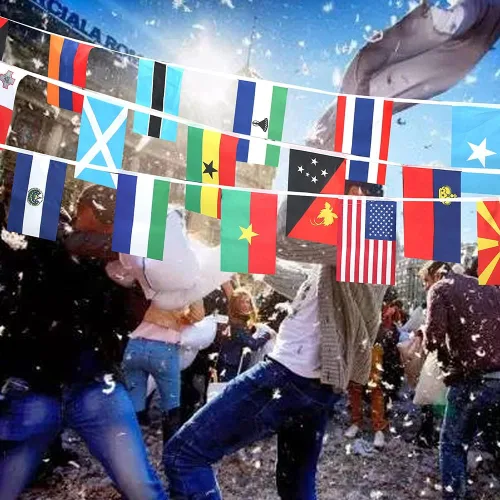 Miniatura 7 de Banderas de 50 países, bandera de cadena nacional de país internacional, bandera de países del mundo en cada continente, eventos deportivos de la 50