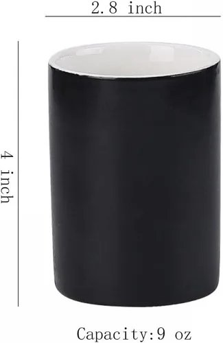 Miniatura 2 de Gaolinci 2 tazas de baño, soporte para cepillos de dientes de cerámica, vaso de 9 onzas