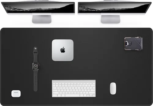 Miniatura 32 de Tapete protector para escritorio y mouse, antideslizante, de piel sintética, tapete impermeable de escritura para laptop, para oficina y hogar