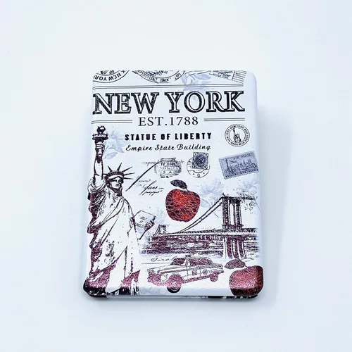 Miniatura 8 de Niñas y mujeres moda elegante recuerdo de Nueva York espejo de viaje espejo de mano espejo cosmético maquillaje compacto espejo (JMR-270801J)