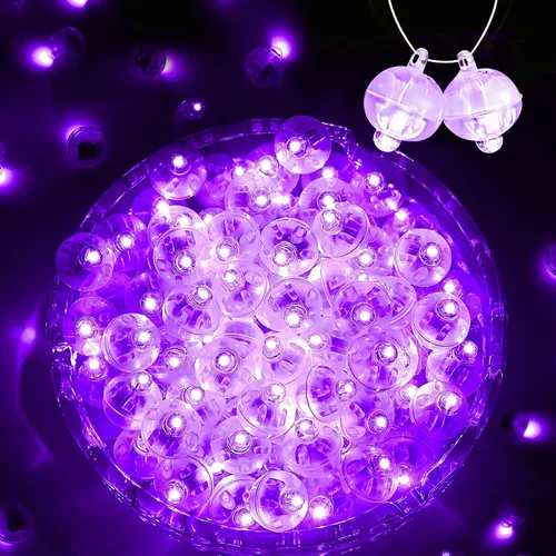 Miniatura 19 de 50 mini luces LED, globos de luz LED para decoraciones de fiesta, luces de fiesta de neón para linterna de papel, huevos de Pascua, fiesta de Rojo