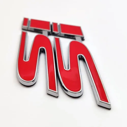 Miniatura 4 de 2 calcomanías de metal con logotipo de Si para guardabarros 3D, calcomanías de metal para carreras, deportes, turbo de repuesto para maletero de Rojo