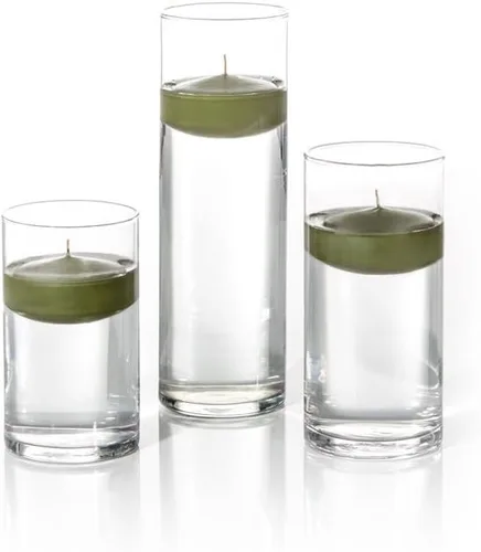 Miniatura 19 de yummi Juego de 18 velas flotantes y jarrones cilíndricos - Borgoña