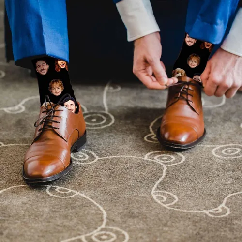 Miniatura 4 de D-Story Calcetines personalizados con foto fabricados en Estados Unidos, calcetines personalizados con imagen, regalo del día del padre