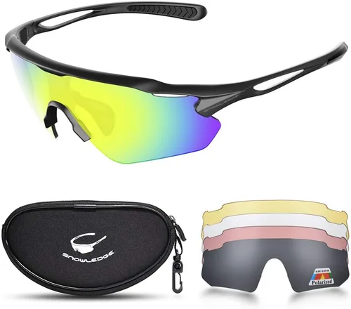 Miniatura 20 de Gafas de ciclismo, lentes deportivos polarizados con marco irrompible TR90, anti-UV400 A #GunGrey-Grey a base de lentes REVO IceBlue