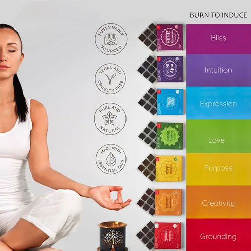 Miniatura 7 de Aromafume - Juego de ladrillos de incienso de 7 chakras, 63 ladrillos y árbol de la vida, juego de incienso sin humo para equilibrio de chakras