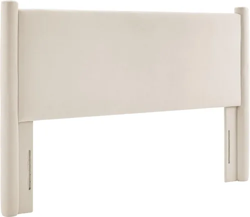 Miniatura 19 de Modway Rael Queen - Cabecera tapizada con pilares en color gris pardo - Cabecera de terciopelo resistente a las manchas para camas tamaño Queen Topo
