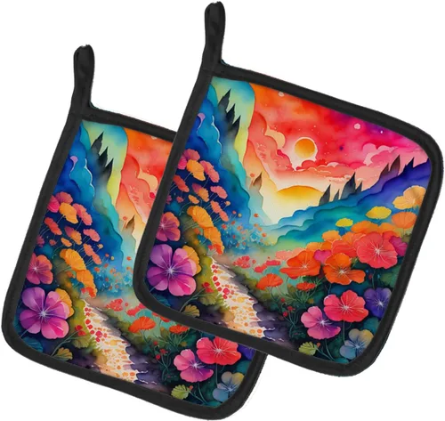 Miniatura 38 de Caroline's Treasures Juego de soportes para ollas de cocina coloridos de Asters, resistentes al calor, almohadillas calientes para cocinar, hornear