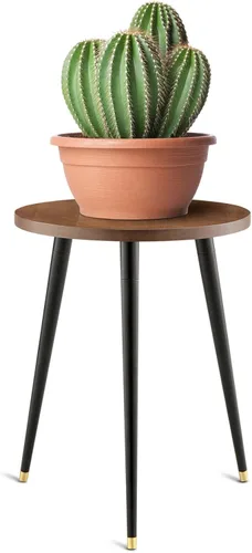 Miniatura 8 de KINNARY Soporte para plantas de interior, mesa de madera de mediados de siglo para macetas, soporte alto de metal resistente, decoración moderna