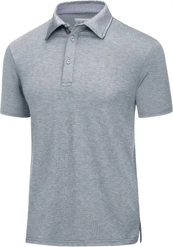 MAGCOMSEN Camisas de golf tipo polo de manga corta para hombre, 3 botones, absorben la humedad, camisetas atléticas casuales con cuello