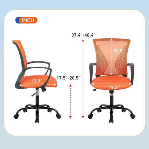 Miniatura 3 de Silla de oficina de malla, silla de escritorio, silla para computadora, con soporte lumbar, reposabrazos, giratoria, ajustable, ergonómica