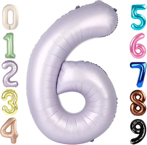 Miniatura 347 de Globos de números de 5 globos de 40 pulgadas, decoraciones de cumpleaños azules para niños y niñas, globos de números azul marino grandes