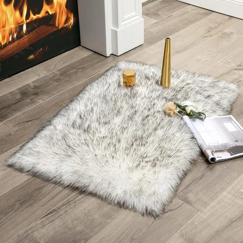 Miniatura 10 de MIULEE Alfombra de Piel de Oveja Sintética de 3 x 5 Pies, Alfombras de Área Mullidas de Lujo - Alfombra Decorativa Shag Súper Suave para Dormitorio