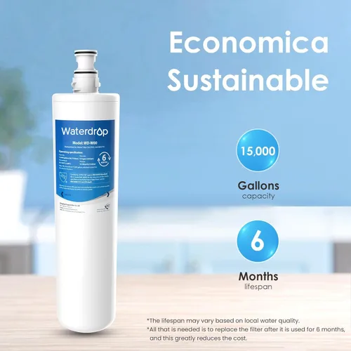 Miniatura 3 de Waterdrop 3US-PF01 filtro de agua para debajo del fregadero, repuesto para Advanced 3US-PF01, 3US-MAX-F01, 3US-PS01, 3US-MAX-S01, Aqua-Pure