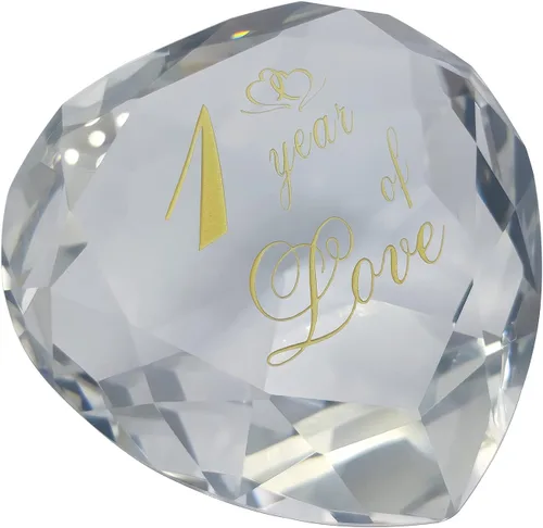 Regalos de cristal de aniversario de 1 año para ella y él, primera boda para marido, esposa, novio o novia, regalo de aniversario de un año de