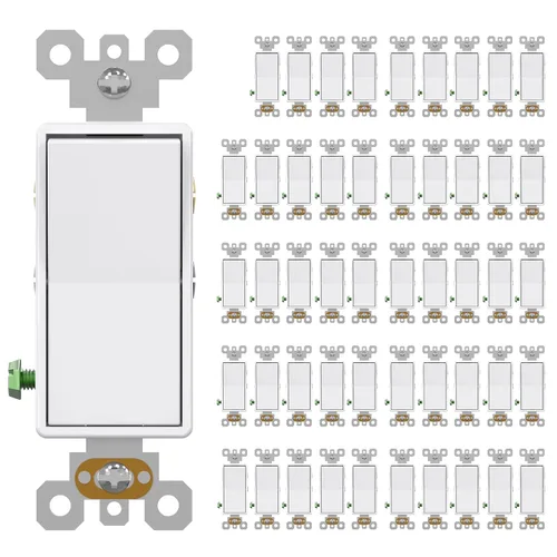 Miniatura 20 de AIDA Paquete de 1 interruptor de luz basculante Decora de 3 vías, interruptores de luz eléctricos con conexión a tierra automática de 15 amperios