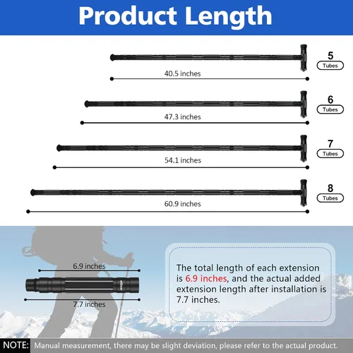 Miniatura 5 de aiGear G2 Tactical Hiking Stick, Heavy-Duty 6-8 Section Adjustable Walking Staff for Men Women, Aerospace Aluminum Trekking Poles with Multi-Tool