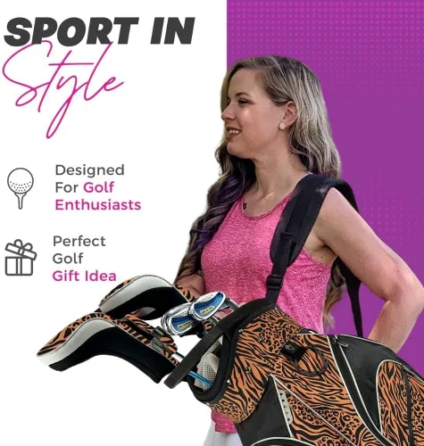 Miniatura 2 de Taboo Fashions Ladies Golf Bag - 14-Way Women’s Golf Cart Bag with Insulated Cooler Pocket, Rain Hood, 7 Zippered Pockets & More - Stylish Golf