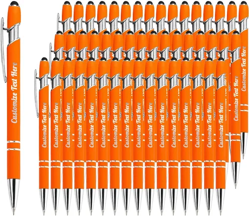 Miniatura 90 de Hasta 500 bolígrafos personalizados a granel con logotipo de mensaje de nombre comercial, bolígrafos grabados personalizados con lápiz óptico