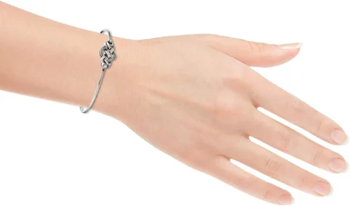 Miniatura 2 de Pulsera de plata de ley 925 oxidada con nudo celta o cuerda serpentina celta con bisagras, 7.25 pulgadas