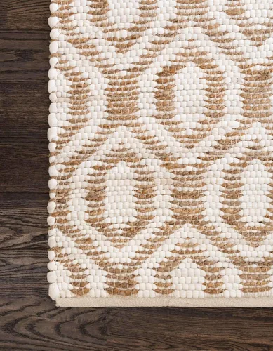 Miniatura 9 de Unique Loom Chindi Jute Collection - Alfombra rectangular de 7 pies 1 pulgada x 10 pies, color blanco y natural blanco (White/Natural)
