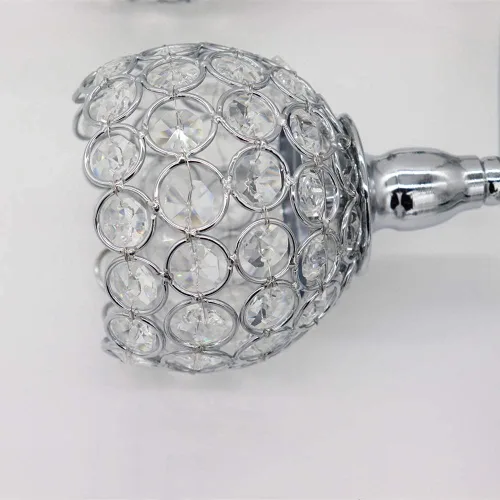 Miniatura 3 de Vidisan Candelabros plateados de 3 brazos, candelabros de cristal, centros de mesa de cristal para bodas, adornos de candelabro de gabinete de Plata