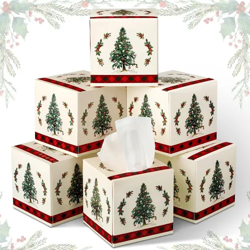 Miniatura 10 de Yeaqee Paquete de 6 cajas de pañuelos faciales de calabaza de Acción de Gracias de 2 capas, 480 hojas de papel de otoño facial grandes cuadrados