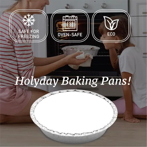 Miniatura 7 de (Paquete de 55) Sartenes de aluminio pequeñas de 7" con tapas - Sartenes redondas de aluminio con tapas para congelador y horno - Recipientes