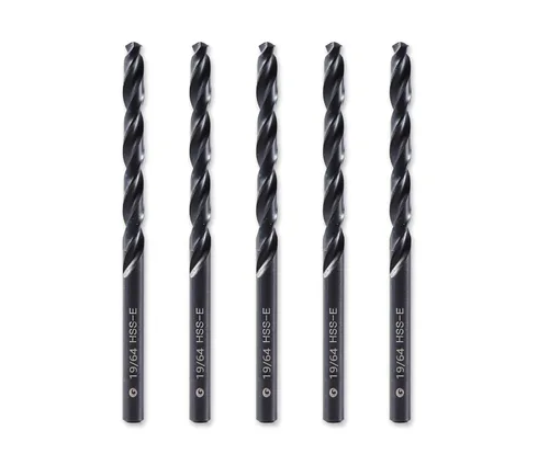 Miniatura 35 de Brocas helicoidales HSS M35 de 13/64 pulgadas, acero de alta velocidad, paquete de 10, adecuadas para aceros, hierro fundido, acero inoxidable