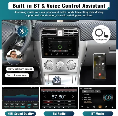 Miniatura 4 de 【4 núcleos + 64G HiFi Audio】 Estéreo de coche para Subaru Forester 2004 2005 2006 2007 2008 Android Radio inalámbrica A-pple CarPlay Android Auto 9