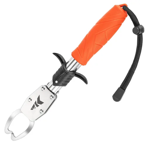 Miniatura 6 de KastKing Paradox 9" Lip Grip, herramienta de aterrizaje de peces de acero inoxidable resistente a la corrosión con mango de elastómero