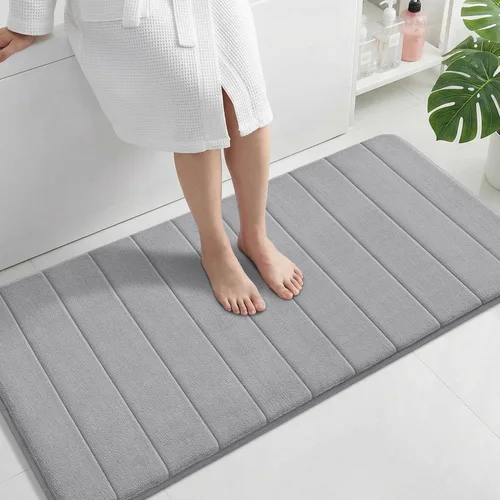 Miniatura 62 de Yimobra Tapete de baño de espuma viscoelástica, súper suave, absorbente, antideslizante, de secado rápido, lavable a máquina, tapete para bañera