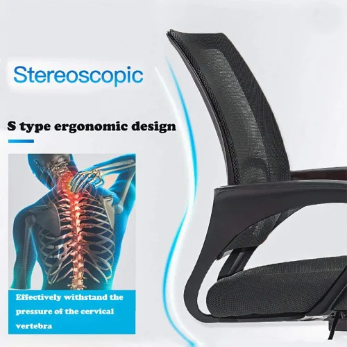 Miniatura 3 de Silla de oficina ergonómica de malla con respaldo medio, 4