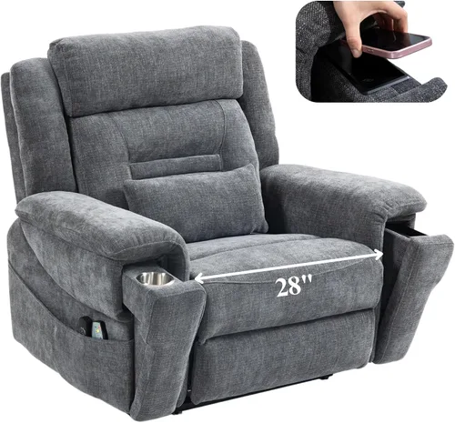 Miniatura 18 de JUUXO Silla reclinable Power Lift extra grande para personas mayores - Sillón reclinable extra ancho para hombre grande con calor y masajes