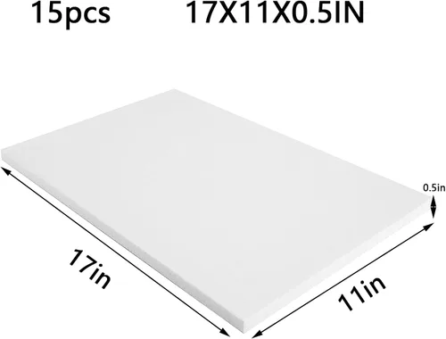 Miniatura 2 de AMZQNART Bloque de espuma para manualidades, bloques rectangulares de poliestireno expandido de 0.5 pulgadas de grosor de 17 x 11 pulgadas, paquetes