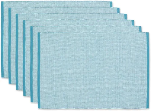 Miniatura 12 de DII Juego de manteles individuales ecológicos de la colección Fine Ribbed de 13x19, azul francés